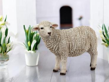 Dekoration für Frühling und Ostern: Naturgetreues stehendes Schaf, 43 cm